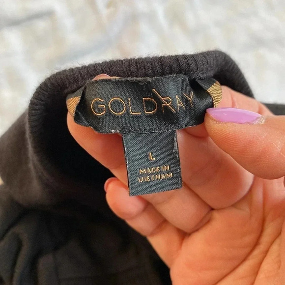 Goldray Modal blend Super Soft Stretchy Comfortable Cold Shoulder Top Women SZ L - Picture 3 of 8